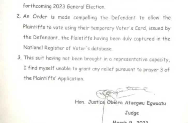 Right to Vote with a Temporary Voter’s Card